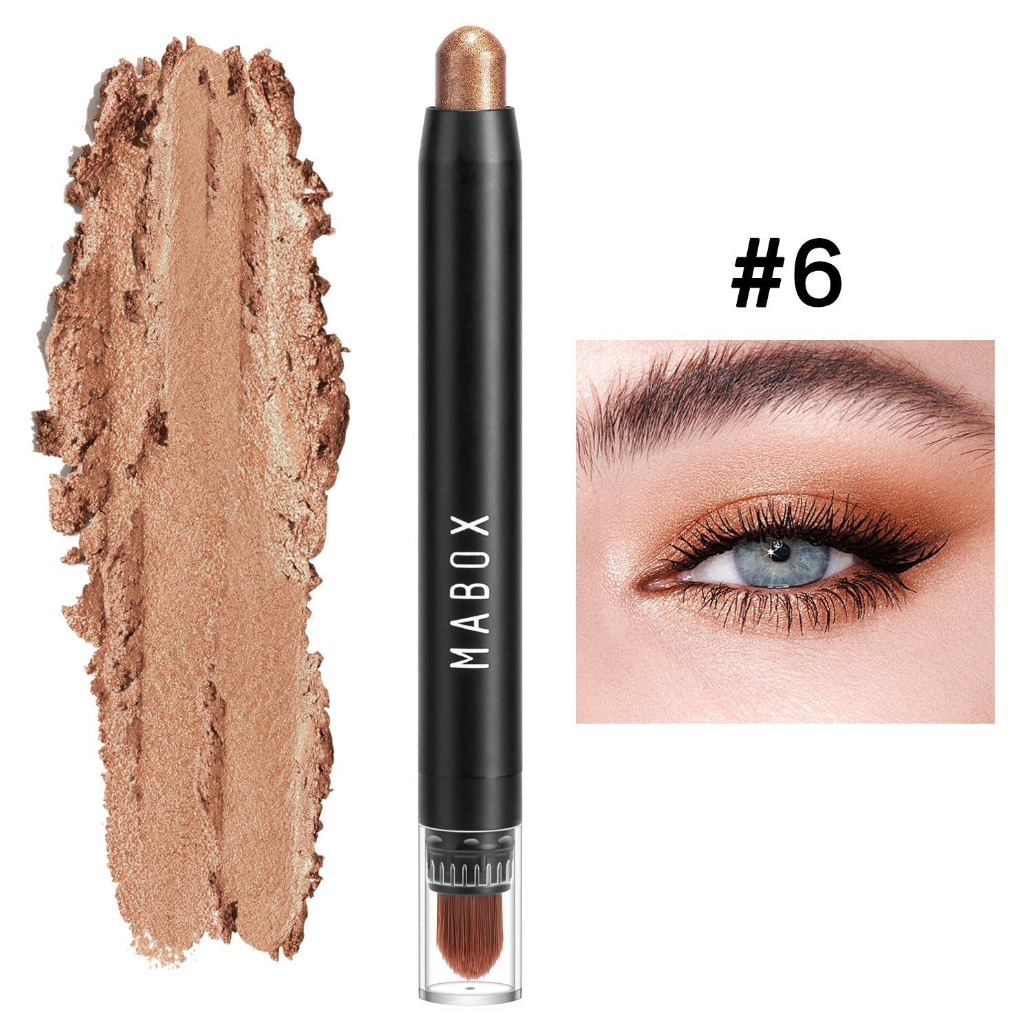 HKM-835027 Waterproof Eye Shadow Stick - Pearlescent and Earth Tone Color Options