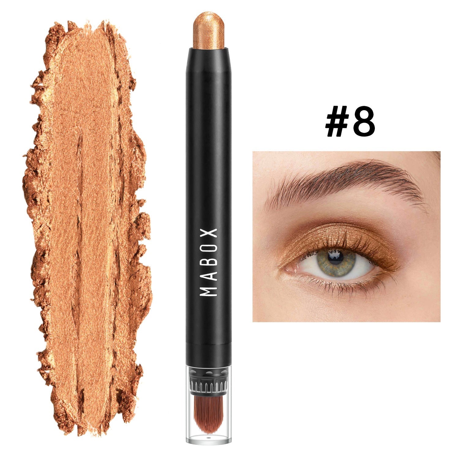 HKM-835027 Waterproof Eye Shadow Stick - Pearlescent and Earth Tone Color Options