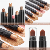 HKM-835027 Waterproof Eye Shadow Stick - Pearlescent and Earth Tone Color Options