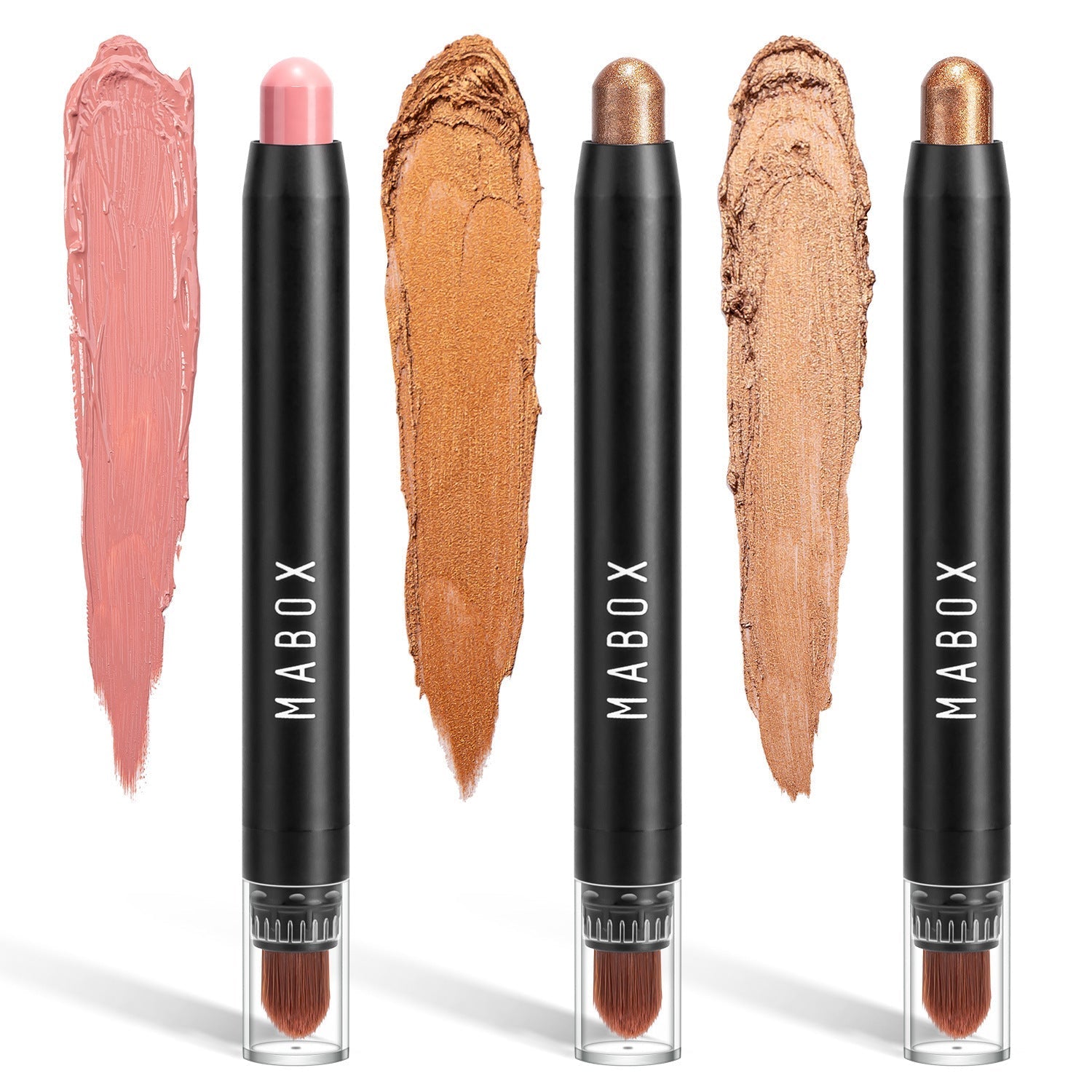 HKM-835027 Waterproof Eye Shadow Stick - Pearlescent and Earth Tone Color Options