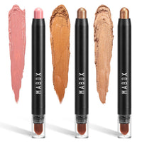 HKM-835027 Waterproof Eye Shadow Stick - Pearlescent and Earth Tone Color Options
