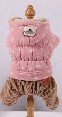 HKM-926099 Four-Legged Clothing in Cartoon Style - Soft Cotton Outfit for Pets in Green, Pink, Khaki, Sizes XS to XL