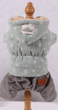 HKM-926099 Four-Legged Clothing in Cartoon Style - Soft Cotton Outfit for Pets in Green, Pink, Khaki, Sizes XS to XL