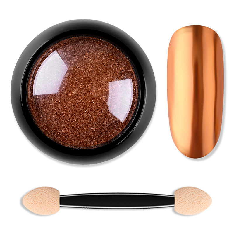 HKM-021843 Titanium Nail Glitter Powder - 12 Models, 4.0x4.0cm, 10g per Box, Create Stunning Mirror Effects