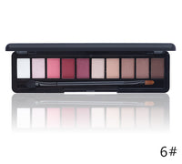 HKM-702803 10-Color Natural Eye Shadow Palette with Silk Texture and Brush