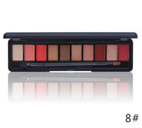 HKM-702803 10-Color Natural Eye Shadow Palette with Silk Texture and Brush