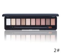 HKM-702803 10-Color Natural Eye Shadow Palette with Silk Texture and Brush