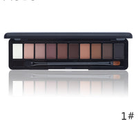 HKM-702803 10-Color Natural Eye Shadow Palette with Silk Texture and Brush