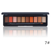 HKM-702803 10-Color Natural Eye Shadow Palette with Silk Texture and Brush