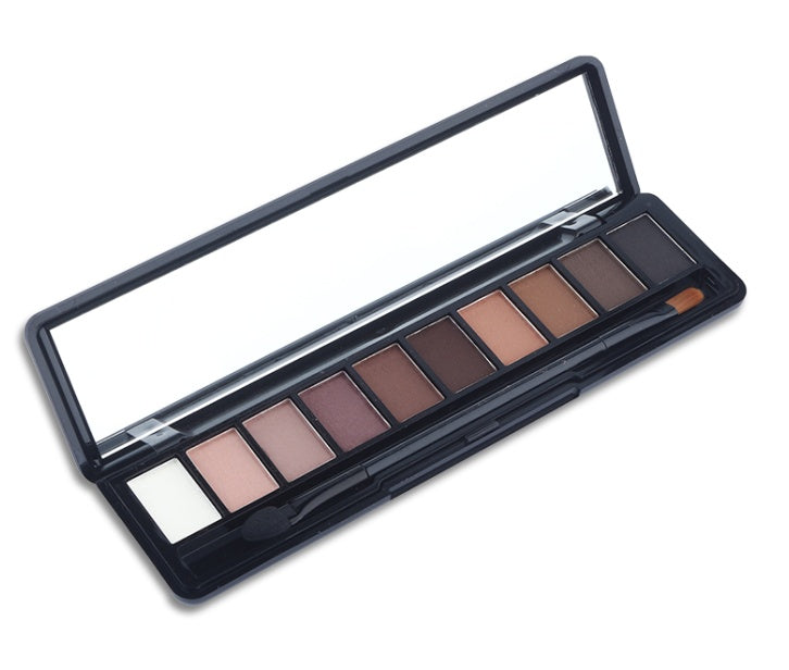 HKM-702803 10-Color Natural Eye Shadow Palette with Silk Texture and Brush