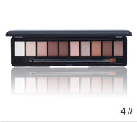 HKM-702803 10-Color Natural Eye Shadow Palette with Silk Texture and Brush
