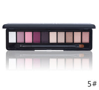 HKM-702803 10-Color Natural Eye Shadow Palette with Silk Texture and Brush