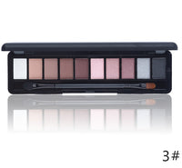 HKM-702803 10-Color Natural Eye Shadow Palette with Silk Texture and Brush