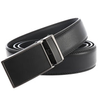 HKM-215379 Genuine Leather Automatic Sliding Buckle Belt for Men