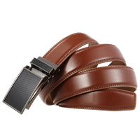 HKM-215379 Genuine Leather Automatic Sliding Buckle Belt for Men