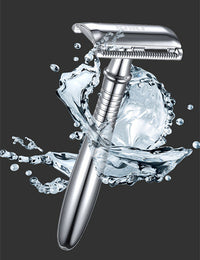 HKM-840467 Retro Double-Sided Razor with 5 Platinum Blades and Eco-Friendly Gift Box