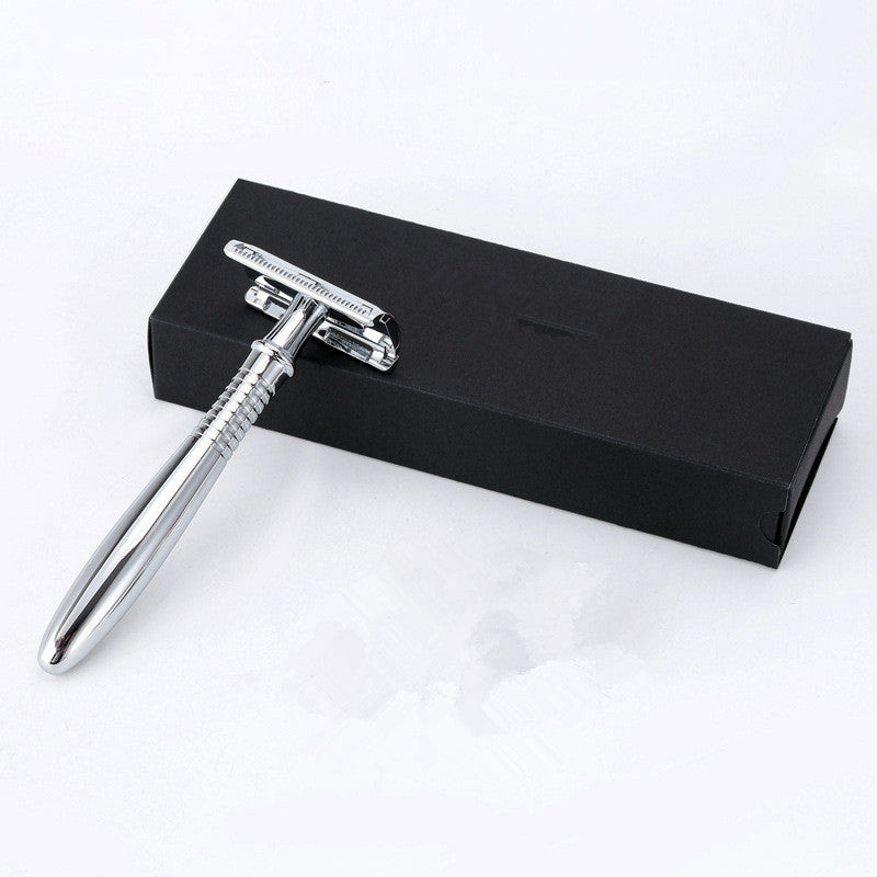 HKM-840467 Retro Double-Sided Razor with 5 Platinum Blades and Eco-Friendly Gift Box