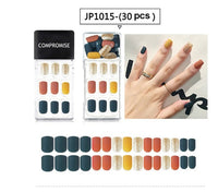 HKM-987923 Summer Style Soft PVC Fake Nails - 24 Multi Color Reusable Artificial Nail Set