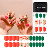 HKM-987923 Summer Style Soft PVC Fake Nails - 24 Multi Color Reusable Artificial Nail Set