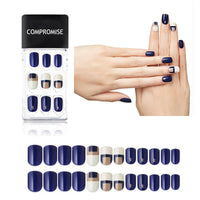 HKM-987923 Summer Style Soft PVC Fake Nails - 24 Multi Color Reusable Artificial Nail Set