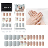 HKM-987923 Summer Style Soft PVC Fake Nails - 24 Multi Color Reusable Artificial Nail Set