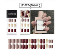 HKM-987923 Summer Style Soft PVC Fake Nails - 24 Multi Color Reusable Artificial Nail Set