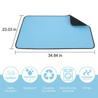 HKM-688595 Washable Waterproof Dog Urine Pad - Non-Slip Training Mat for Puppies and Cats, 89.5 x 59.2 cm, Set of 2