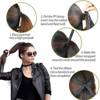 HKM-534867 Long Straight Hair Ponytail - Versatile Hairpiece for All Skin Tones and Face Shapes