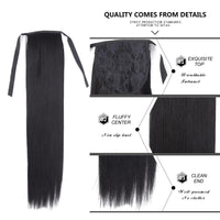 HKM-534867 Long Straight Hair Ponytail - Versatile Hairpiece for All Skin Tones and Face Shapes