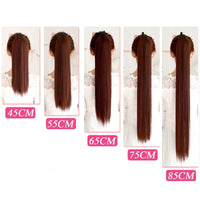HKM-534867 Long Straight Hair Ponytail - Versatile Hairpiece for All Skin Tones and Face Shapes