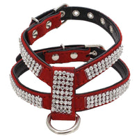 HKM-522963 K-Shaped Rhinestone Dog Harness and Leash Set in Various Colors