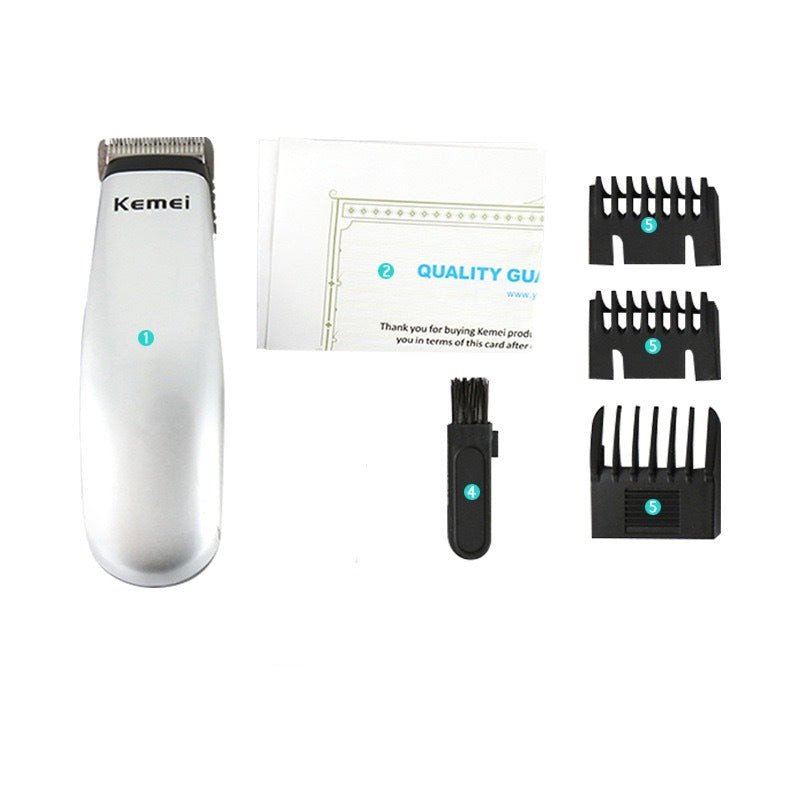 HKM-739859 Kemei KM-666 Dry Battery Hair Clipper with Stainless Steel Blade and Accessories