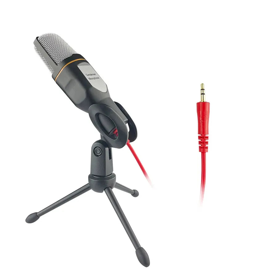KTX-948819 Professional 3.5mm Condenser Microphone with Tripod for Laptop Recording and Gaming