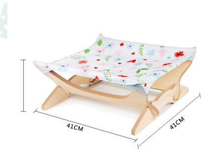 HKM-925523 Wooden Cat Hammock - Stylish Pet Bed for Comfortable Relaxation