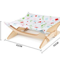 HKM-925523 Wooden Cat Hammock - Stylish Pet Bed for Comfortable Relaxation