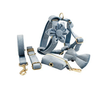 HKM-144403 Velvet Fabric Dog Collar with Accessories - Scalable Sizes XS-XL