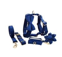 HKM-144403 Velvet Fabric Dog Collar with Accessories - Scalable Sizes XS-XL