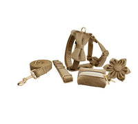 HKM-144403 Velvet Fabric Dog Collar with Accessories - Scalable Sizes XS-XL