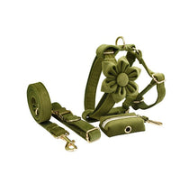 HKM-144403 Velvet Fabric Dog Collar with Accessories - Scalable Sizes XS-XL