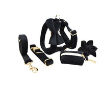 HKM-144403 Velvet Fabric Dog Collar with Accessories - Scalable Sizes XS-XL
