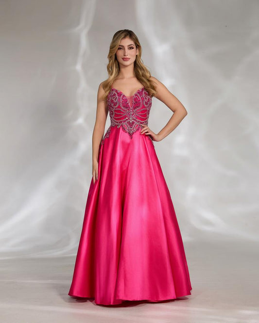 HKM-889683 Elegant Pink Evening Dress for Women - EZ25047