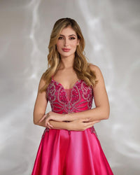 HKM-889683 Elegant Pink Evening Dress for Women - EZ25047