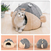 HKM-805331 Balloonfish-Shaped Pet Mats and Cushions for Cats and Small Dogs - Cozy Indoor Pet Furniture