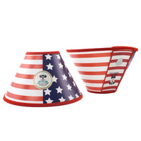 HKM-931667 Elizabeth Protective Circle for Dogs - Durable Plastic with Flannel Edging in American Flag and Camouflage Styles, Multiple Sizes Available