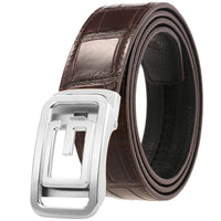 HKM-637907 Genuine Leather Men's Belt - Stylish Black Design, Model LY36-61319-8