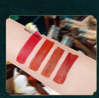 HKM-236307 Velvet Matte Carved Lipstick in Retro Red, Rotten Tomato, Brick Red Caramel, Red Pear - Long-lasting Formula