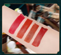 HKM-236307 Velvet Matte Carved Lipstick in Retro Red, Rotten Tomato, Brick Red Caramel, Red Pear - Long-lasting Formula
