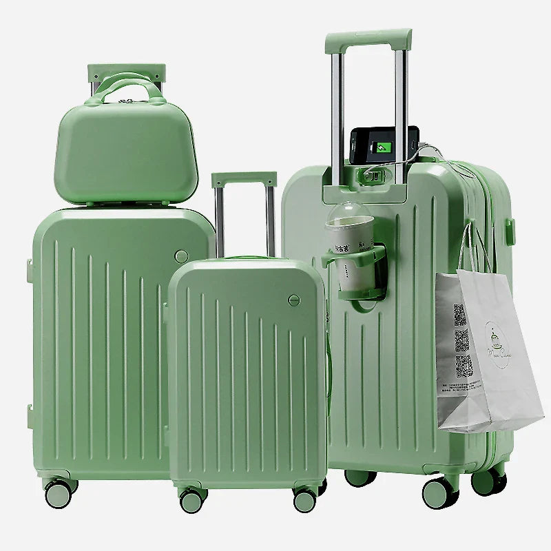 KTX-294099 Four-Piece Travel Trolley Bag Luggage Set with USB Port - 14", 20", 24", 28" Sizes