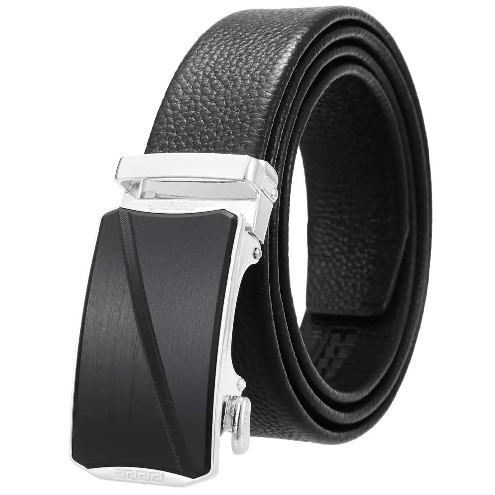 HKM-767827 Luxury Cowhide Leather Belt for Men with Stylish Belt Buckle, Model Ly36-24366-5