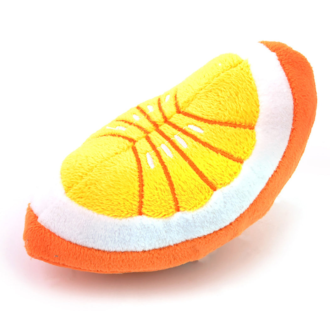 HKM-614995 Plush Interactive Fruit Chew Toys Set for Dogs and Cats - 15 Assorted Pet Plush Toys